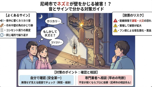 【尼崎市】壁をかじられている？ネズミ被害のサインと対策の考え方