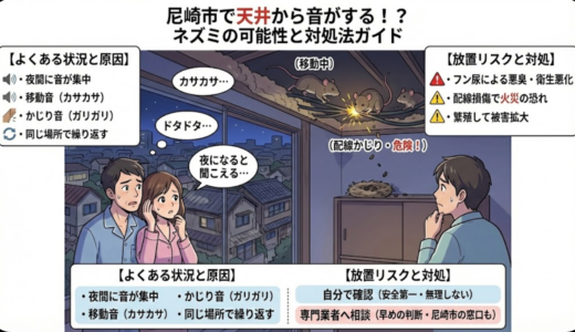 【尼崎市】天井から音がする原因｜これってネズミ？確認ポイント