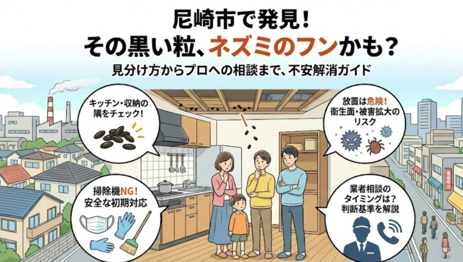【尼崎市】黒い粒が落ちている…ネズミのフンの可能性と放置リスク
