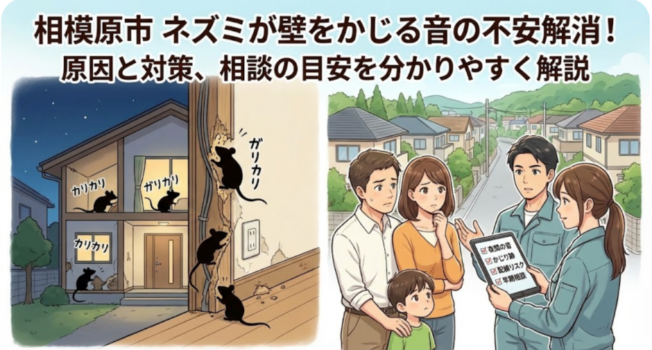 【相模原市】ネズミ？「壁をかじる音」や「かじり跡」があるときの確認ポイント