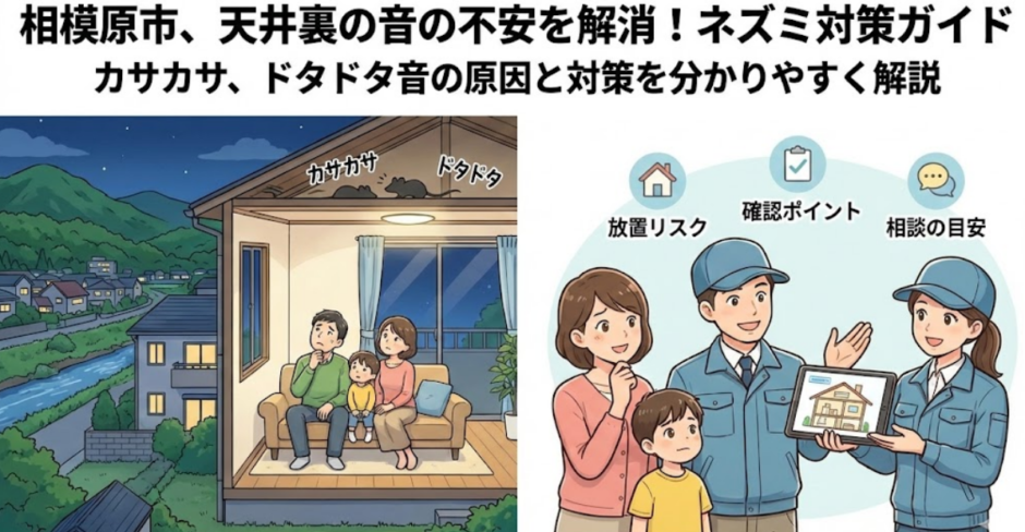 【相模原市】天井から物音がする…これってネズミ？