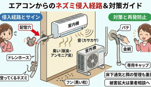 ネズミのエアコン侵入経路｜配管穴・ドレン周りの5分チェックと対策
