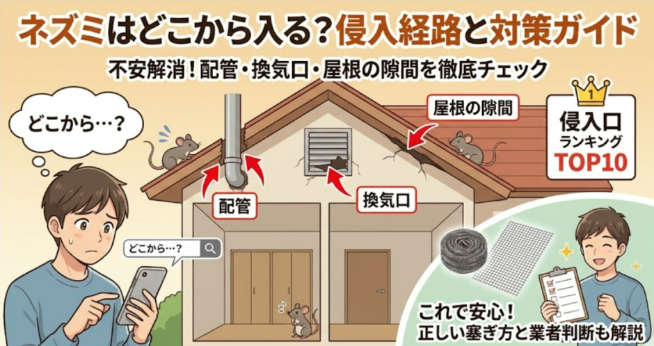 ネズミはどこから入る？侵入口ランキングと外周10分チェック