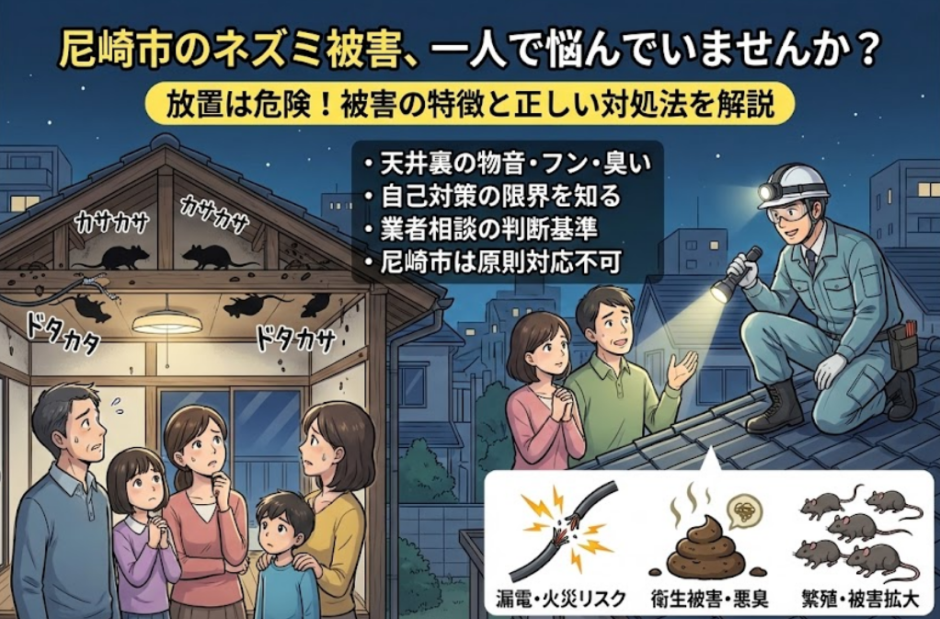 尼崎市でネズミ駆除をするなら？対策の限界と業者相談の判断基準
