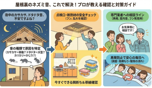 屋根裏から聞こえるネズミの音から被害度を判断する初動対応と業者依頼の目安