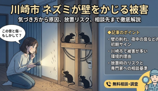 川崎市で壁をかじられている？ネズミ被害の可能性と放置リスク