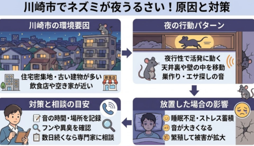 川崎市で夜にネズミがうるさい原因は？放置リスクと対処の判断基準