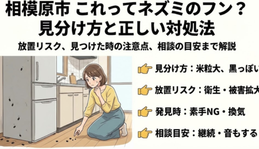 相模原市でネズミのフンらしきものを見つけた時の確認ポイント