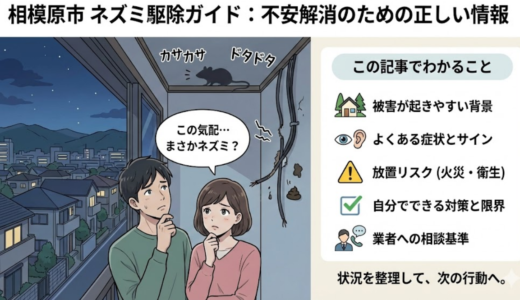 相模原市でネズミ駆除をするなら？対策の限界と業者相談の判断基準
