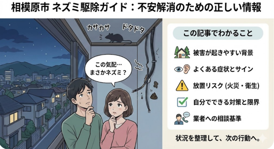 相模原市でネズミ駆除をするなら？対策の限界と業者相談の判断基準